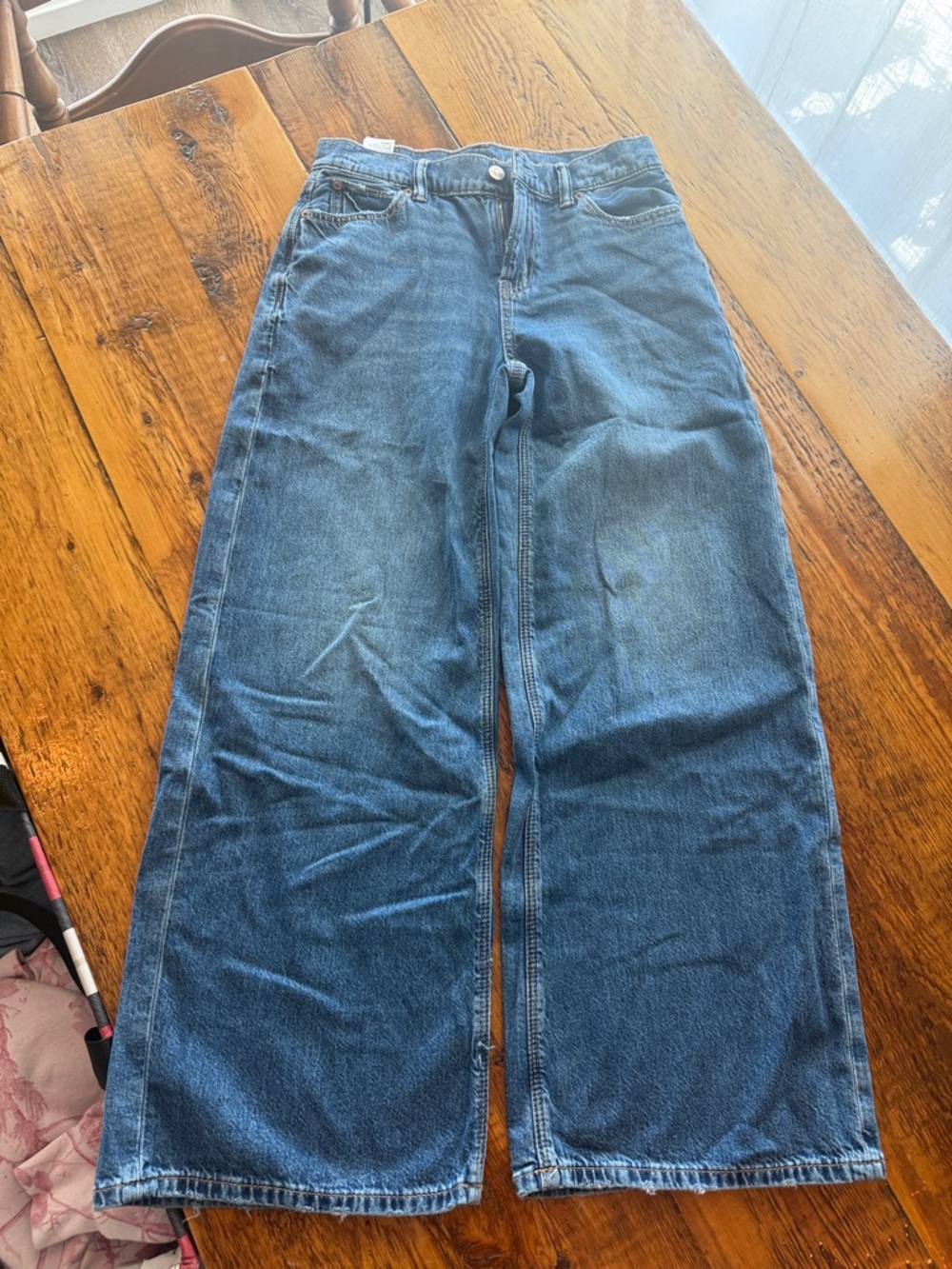 American Eagle Outfitters Wide Leg Dark Blue Jeans
